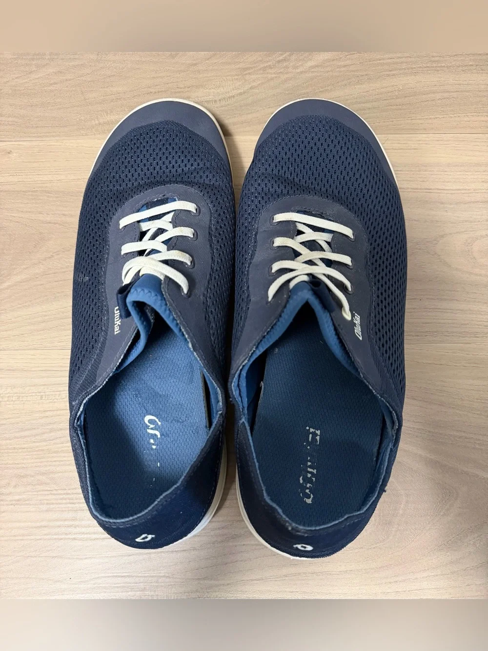 OluKai Moku Pae Slip On Shoes Men's 12 Blue Mesh Boat Comfort Island Breathable